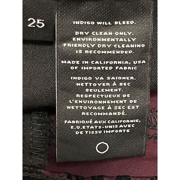 J Brand Red Black Dark Wash Festival Gothic Y2K Romantic Velour Skinny Jeans 25 - Picture 8 of 10